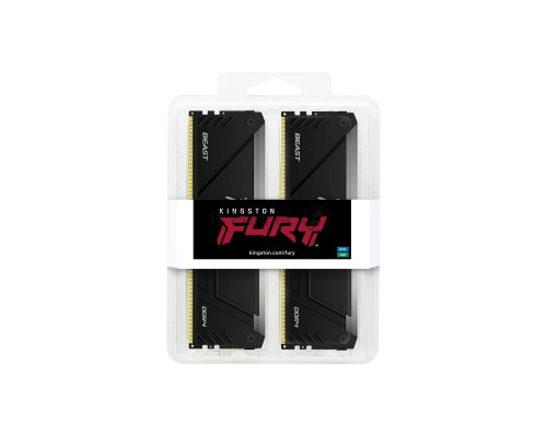 Оперативная память Kingston 64Gb DDR4 3200MHz (2x32GB) DIMM Fury Beast RGB RTL Gaming PC4-25600 CL16 288-pin 1.35В dual rank с радиатором Ret