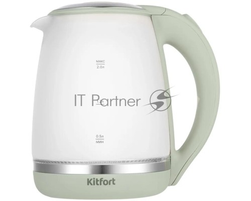 Чайник электрический Kitfort КТ-6601 2л. 2200Вт бежевый (корпус: стекло)