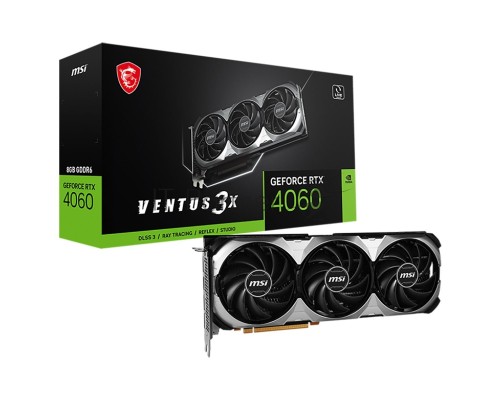Видеокарта MSI RTX4060 VENTUS 3X 8G RTX 4060 8Gb 128bit GDDR6 2460/17000 HDMIx1 DPx3 HDCP Ret