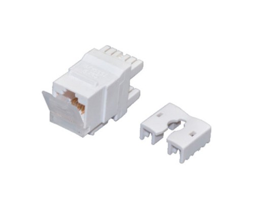 [Розетки и патч-панели] Rexant (02-0254-1) Модуль Keystone Jack RJ-45(8P8C), UTP неэкранированный, CAT 6, тип 180 градусов, с пылезащитной шторкой, белый PRO