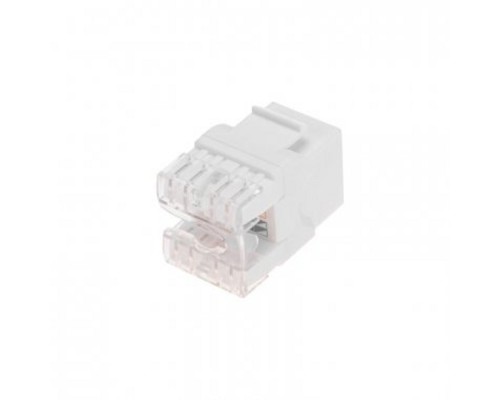 [Розетки и патч-панели] Rexant (02-0060-1) Модуль Keystone Jack RJ-45(8P8C), UTP неэкранированный, CAT 5e, тип 180 градусов, с пылезащитной шторкой, белый PRO