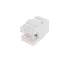 Rexant (02-0060) Модуль Keystone Jack RJ-45(8P8C), UTP неэкранированный, CAT 5e, тип 180 градусов, белый PRO