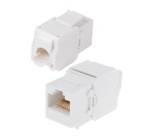 Rexant (05-1052) Модуль Keystone Jack RJ-45(8P8C) UTP, CAT 6, тип 180 градусов, самозажимной, белый