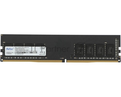 Оперативная память Netac 8GB DDR4 3200MHz NTBSD4P32SP-08J Basic RTL PC4-25600 CL22 DIMM 288-pin 1.2В single rank Ret