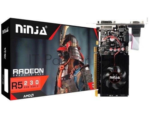 Видеокарта Ninja (Sinotex) AMD Radeon R5 230 (160SP) 2GB DDR3 64BIT DVI HDMI CRT