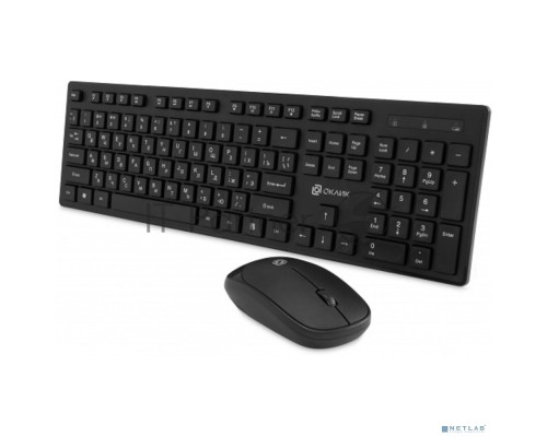 Клавиатура + мышь Оклик S255W клав:черный мышь:черный USB беспроводная Multimedia (1909361)