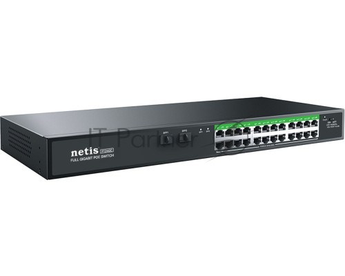 Коммутатор NETIS 24PORT 10/1000M POE 2 SFP COMBO P124GC