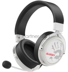 Наушники с микрофоном A4Tech Bloody MR590 Sports белый/черный 1.5м мониторные BT/Radio/3.5mm оголовье (MR590+ WIRED/SPORT WHITE)