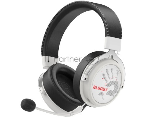 Наушники с микрофоном A4Tech Bloody MR590 Sports белый/черный 1.5м мониторные BT/Radio/3.5mm оголовье (MR590+ WIRED/SPORT WHITE)