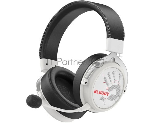 Наушники с микрофоном A4Tech Bloody MR590 Sports белый/черный 1.5м мониторные BT/Radio/3.5mm оголовье (MR590+ WIRED/SPORT WHITE)