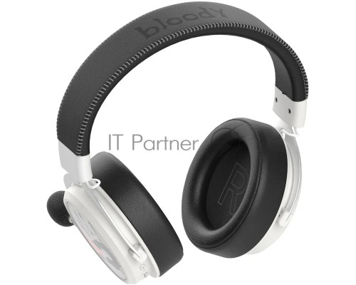 Наушники с микрофоном A4Tech Bloody MR590 Sports белый/черный 1.5м мониторные BT/Radio/3.5mm оголовье (MR590+ WIRED/SPORT WHITE)