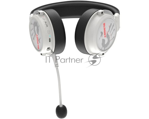 Наушники с микрофоном A4Tech Bloody MR590 Sports белый/черный 1.5м мониторные BT/Radio/3.5mm оголовье (MR590+ WIRED/SPORT WHITE)