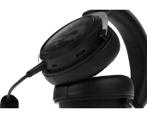 Наушники с микрофоном A4Tech Bloody MR590 Sports черный 1.5м мониторные BT/Radio/3.5mm оголовье (MR590 + WIRED/SPORT BLACK)