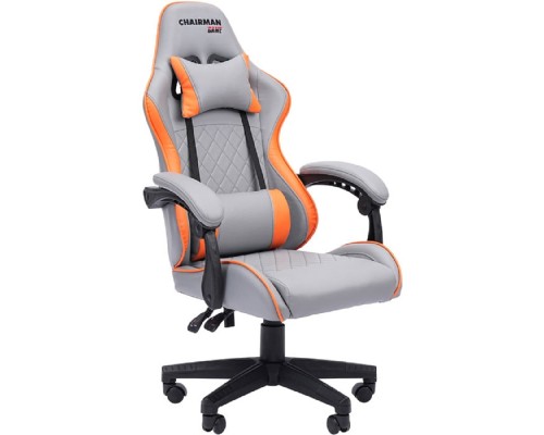 [Офисные кресла] Офисное кресло Chairman CH28 экокожа, серо-оранжевый (7162897)
