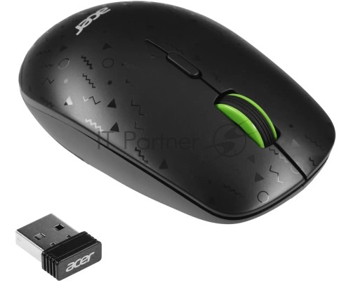 Мышь беспроводная Acer OMR307 черный, 1600 dpi, радиоканал, USB, кнопки - 4