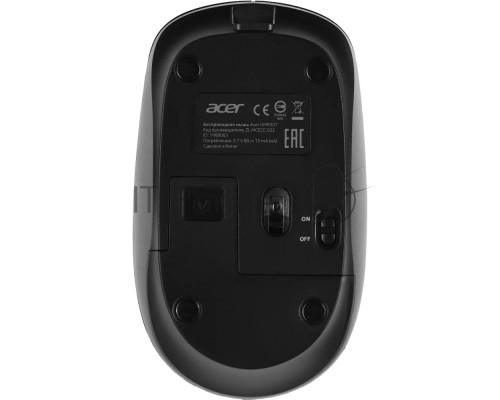 Мышь беспроводная Acer OMR307 черный, 1600 dpi, радиоканал, USB, кнопки - 4