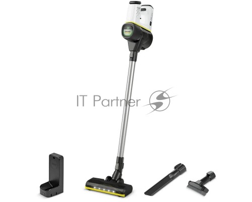 Пылесос вертикальный/ручной Karcher VC 6 Cordless ourFamily белый/чёрный, питание от аккумулятора, 250 Вт, уборка сухая, пылесборник 0.8 л, работа от АКБ max - 50 мин