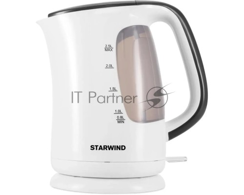 Чайник электрический Starwind SKG3025 2.5л. 2200Вт белый/серый (корпус: пластик)