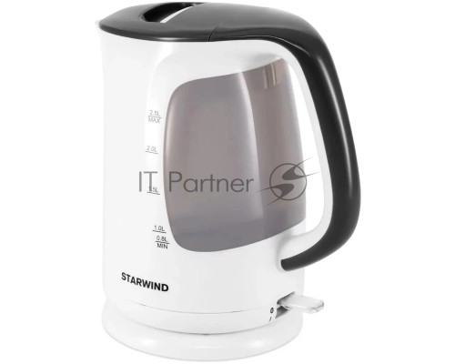 Чайник электрический Starwind SKG3025 2.5л. 2200Вт белый/серый (корпус: пластик)