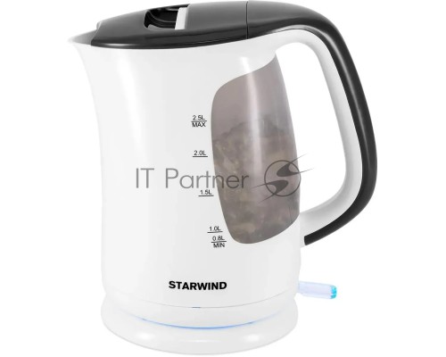 Чайник электрический Starwind SKG3025 2.5л. 2200Вт белый/серый (корпус: пластик)