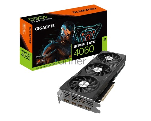 Видеокарта Gigabyte GV-N4060GAMING-8GD NVIDIA GeForce RTX 4060 8Gb 128bit GDDR6 2550/17000 HDMIx2 DPx2 HDCP Ret