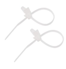 Rexant (07-0107) Стяжка нейлоновая с крепежным пистоном 100x2,5мм, o 2,4мм, белая (100 шт/уп)