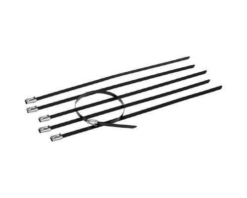 [Стяжки, крепежные материалы, маркеры] Rexant (07-0308-5) Стяжка кабельная стальная (304) с полимерным покрытием 300x4,6мм (50 шт/уп)