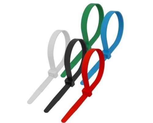 [Стяжки, крепежные материалы, маркеры] Rexant (07-0408-25) Стяжка кабельная нейлоновая 400x4,8мм, набор 5 цветов (25 шт/уп)