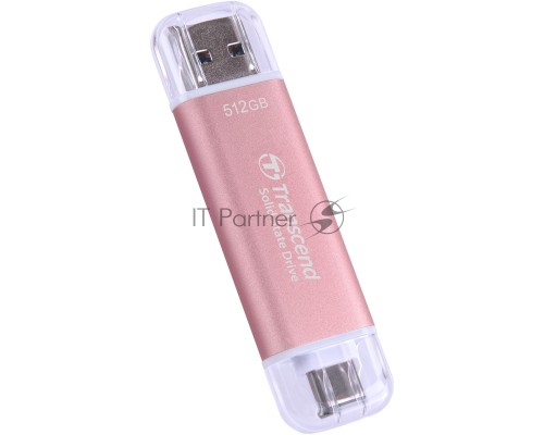 Накопитель SSD Transcend USB-C 512GB TS512GESD310P розовый USB-A