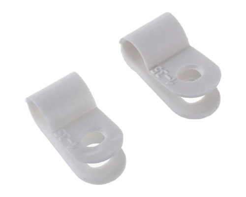 [Стяжки, крепежные материалы, маркеры] Rexant (07-4405) Скоба под винт 5мм, белая (50 шт/уп)