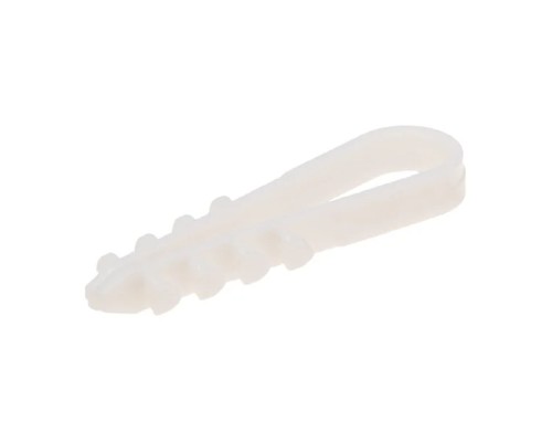 [Стяжки, крепежные материалы, маркеры] Rexant (07-4501) Дюбель-хомут 5-10мм, круглый, белый (100 шт/уп)