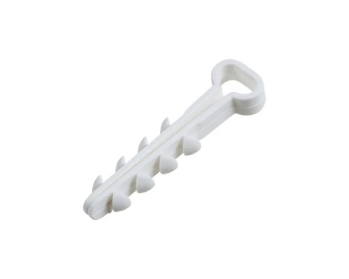 [Стяжки, крепежные материалы, маркеры] Rexant (07-4608) Дюбель-хомут 5-8мм, прямоугольный, белый (100 шт/уп)