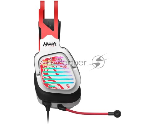 Наушники с микрофоном A4Tech Bloody G560 белый/красный 2м мониторные оголовье (G560 NARAKA)