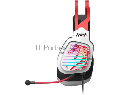 Наушники с микрофоном A4Tech Bloody G560 белый/красный 2м мониторные оголовье (G560 NARAKA)