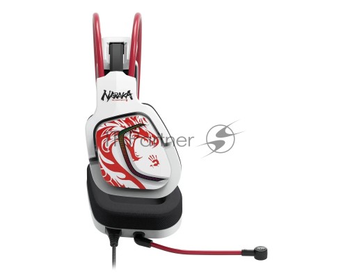 Наушники с микрофоном A4Tech Bloody G575 Naraka белый/красный 2м мониторные USB оголовье (G575 NARAKA)
