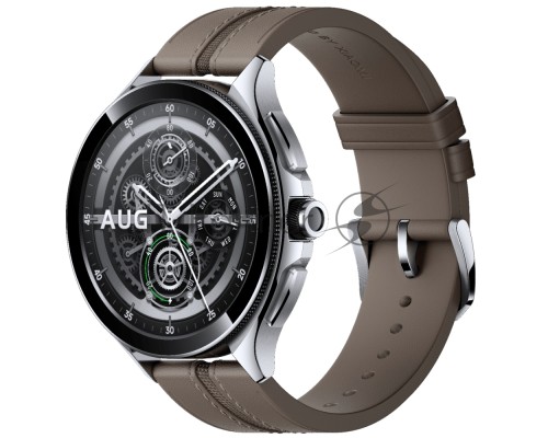 Часы наручные Xiaomi Смарт-часы Xiaomi Watch 2 Pro - Bluetooth® Silver Case with Brown Leather Strap M2234W1 (BHR7216GL)