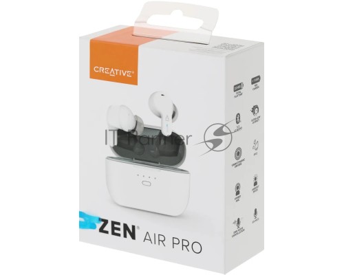 Гарнитура вкладыши Creative Zen Air Pro белый беспроводные bluetooth в ушной раковине (51EF1090AA000)