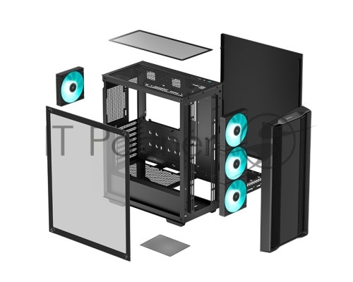 Компьютерный корпус Deepcool CC560 V2 черный без БП ATX 4x120mm 1xUSB2.0 1xUSB3.0 audio bott PSU