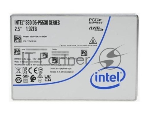 Накопитель SSD INTEL PCIE 1.92TB TLC D5-P5530 SSDPF2KX019XZN1