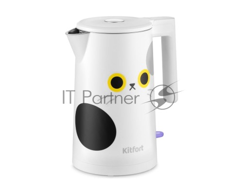 Чайник электрический Kitfort КТ-6185 1.7л. 2200Вт белый (корпус: нержавеющая сталь)