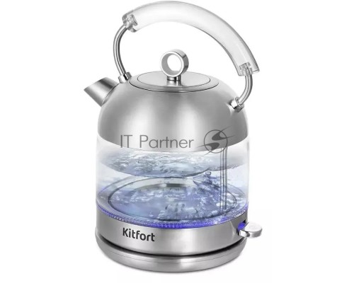 Чайник электрический Kitfort КТ-6630 1.7л. 2200Вт нержавеющая сталь (корпус: нержавеющая сталь/стекло)