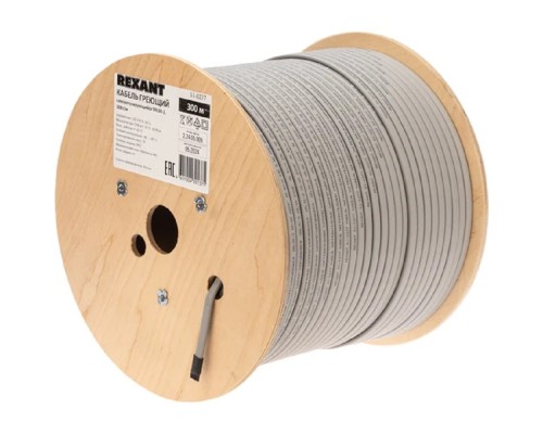 [Rexant Обогрев труб] Rexant (51-0277) Кабель греющий (нагревательный) саморегулирующийся SRL30-2, неэкранированный, 30Вт/м, 0,9мм2/55м, 300м