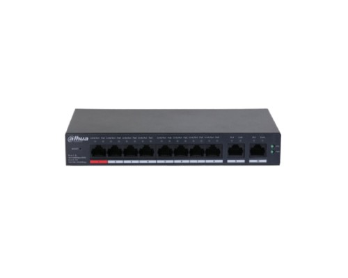 [Коммутаторы] DAHUA DH-CS4010-8ET-110 8-портовый PoE коммутатор с функцией облачного управления, 8xRJ45 100Mb, 2xRJ45 1Gb uplink, суммарно 110Вт