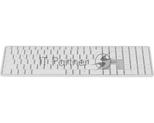 Клавиатура Acer OKR301 белый/серебристый USB беспроводная BT/Radio slim Multimedia (ZL.KBDEE.015)