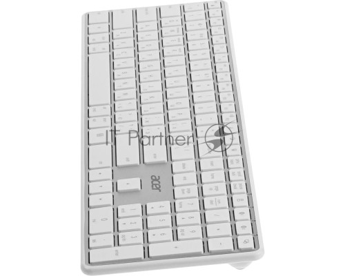 Клавиатура Acer OKR301 белый/серебристый USB беспроводная BT/Radio slim Multimedia (ZL.KBDEE.015)