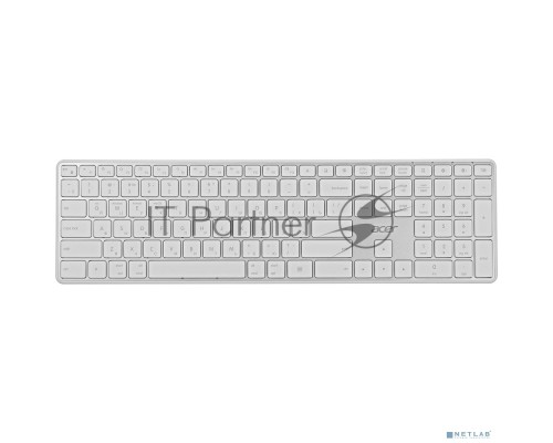 Клавиатура Acer OKR301 белый/серебристый USB беспроводная BT/Radio slim Multimedia (ZL.KBDEE.015)