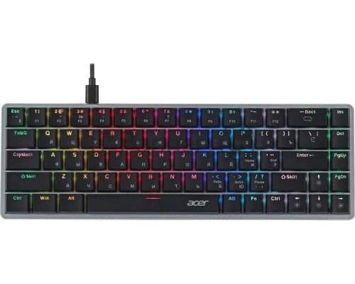 Клавиатура Acer OKW302 механическая серебристый USB for gamer LED (ZL.KBDCC.01C)