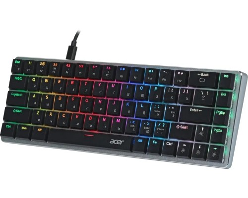 Клавиатура Acer OKW302 механическая серебристый USB for gamer LED (ZL.KBDCC.01C)