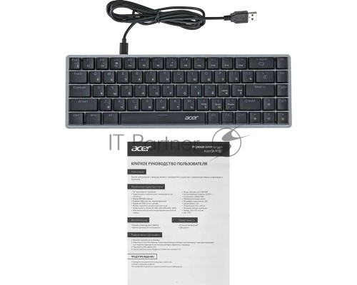 Клавиатура Acer OKW302 механическая серебристый USB for gamer LED (ZL.KBDCC.01C)