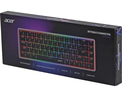 Клавиатура Acer OKW302 механическая серебристый USB for gamer LED (ZL.KBDCC.01C)